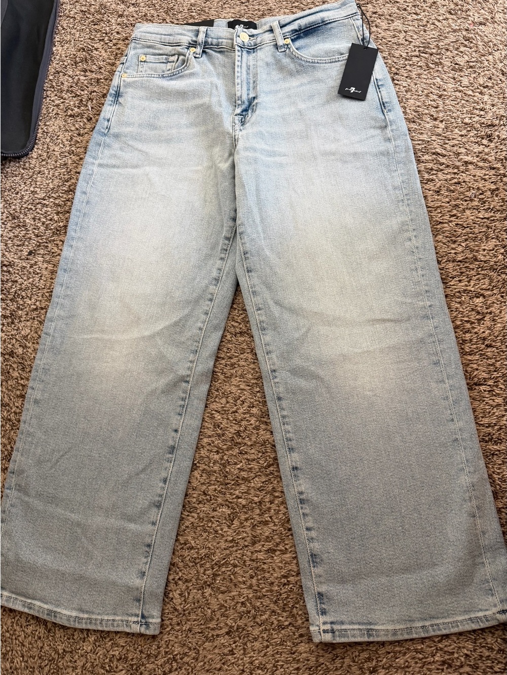 7 For All Mankind Light Wash Stovepipe Straight Ankle Jeans size 30 NWT